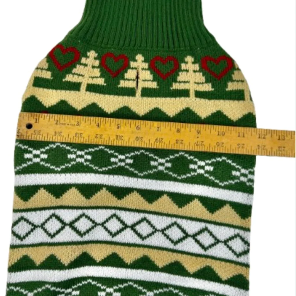 Green Patterned Dog Sweater